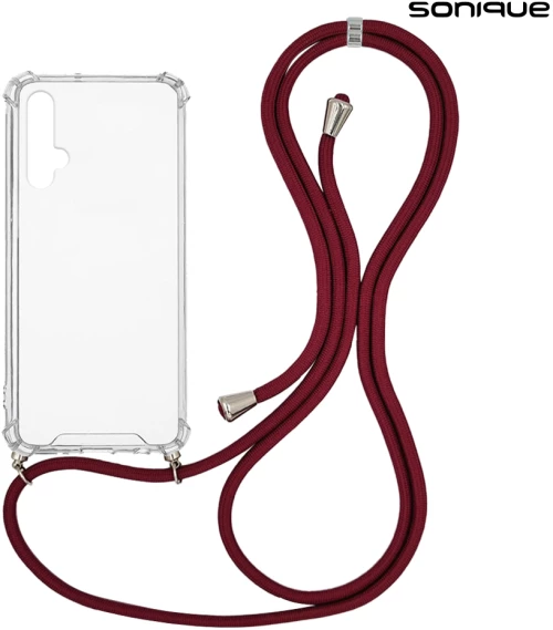 Θήκη Σιλικόνης με Κορδόνι Sonique Armor Clear Honor 20/ Nova 5T Μπορντό - Sonique - Μπορντό - Honor 20/ Nova 5T