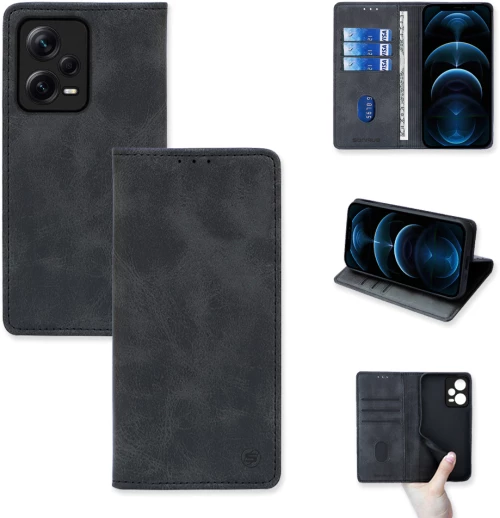 Θήκη Βιβλίο Vintage Magnet Book Sonique Xiaomi Redmi Note 12 Pro Plus Μαύρο - Sonique - Μαύρο - Redmi Note 12 Pro Plus