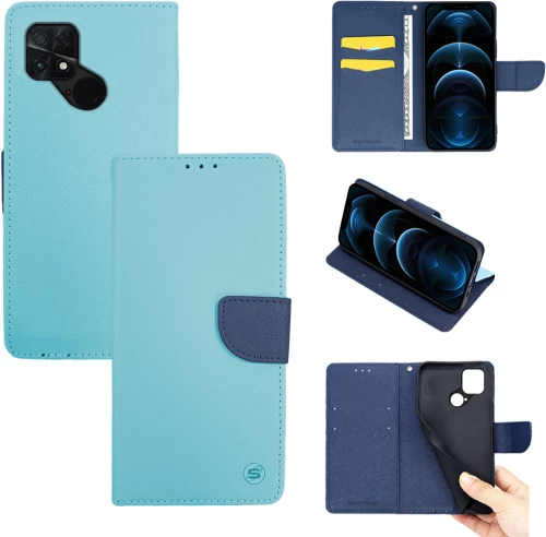 Θήκη Βιβλίο Sonique Trend Book Xiaomi Poco C40 Σιέλ / Σκούρο Μπλε - Sonique - Σιέλ / Σκούρο Μπλε - Poco C40