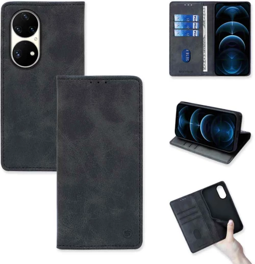 Θήκη Βιβλίο Vintage Magnet Book Sonique Huawei P50 Pro Μαύρο - Sonique - Μαύρο - P50 Pro