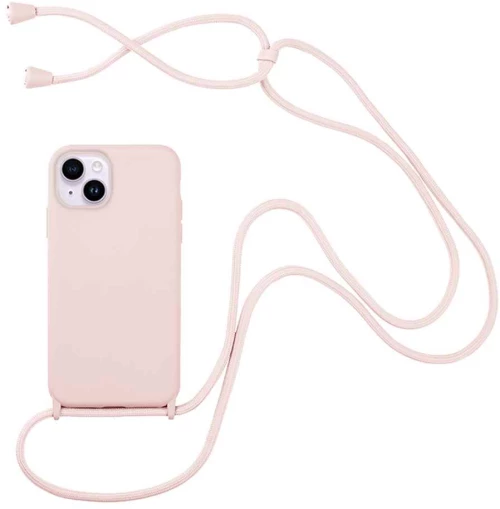 Θήκη Σιλικόνης με Κορδόνι CarryHang Apple iPhone 14 Plus Ροζ - My Colors - Ροζ - iPhone 14 Plus