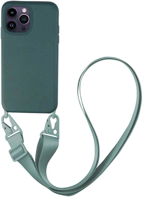 Θήκη CarryHang Liquid Silicone Strap Apple iPhone 14 Pro Max Πράσινο Σκούρο - My Colors - Πράσινο Σκούρο - iPhone 14 Pro Max