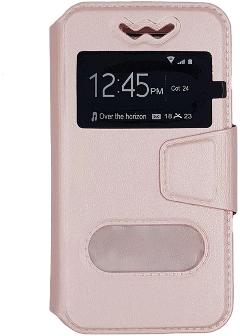 Θήκη Universal S-View Book 3,3"-3,8" Ροζ Χρυσό - OEM - Ροζ Χρυσό - 3,3"-3,8"