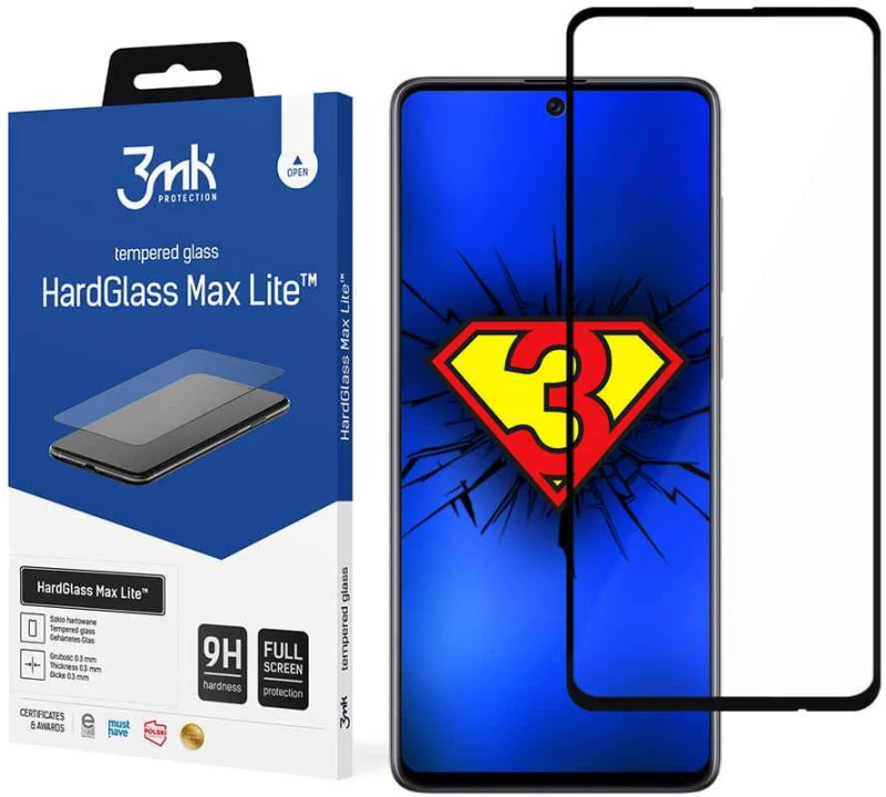 3MK HardGlass Max Lite Full Screen Samsung Galaxy A73 5G Μαύρο - 3MK - Μαύρο - Galaxy A73 5G