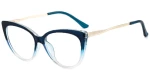 Techsuit - Anti-Blue Light Glasses Reflex Metal (F5018-C8) - Cat Eye - Transparent Blue