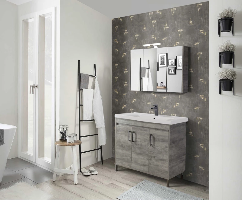 Σετ Έπιπλο Μπάνιου SAVINA CEMENT 100 9SSA100CE0W Πάγκος 97x44x83cm