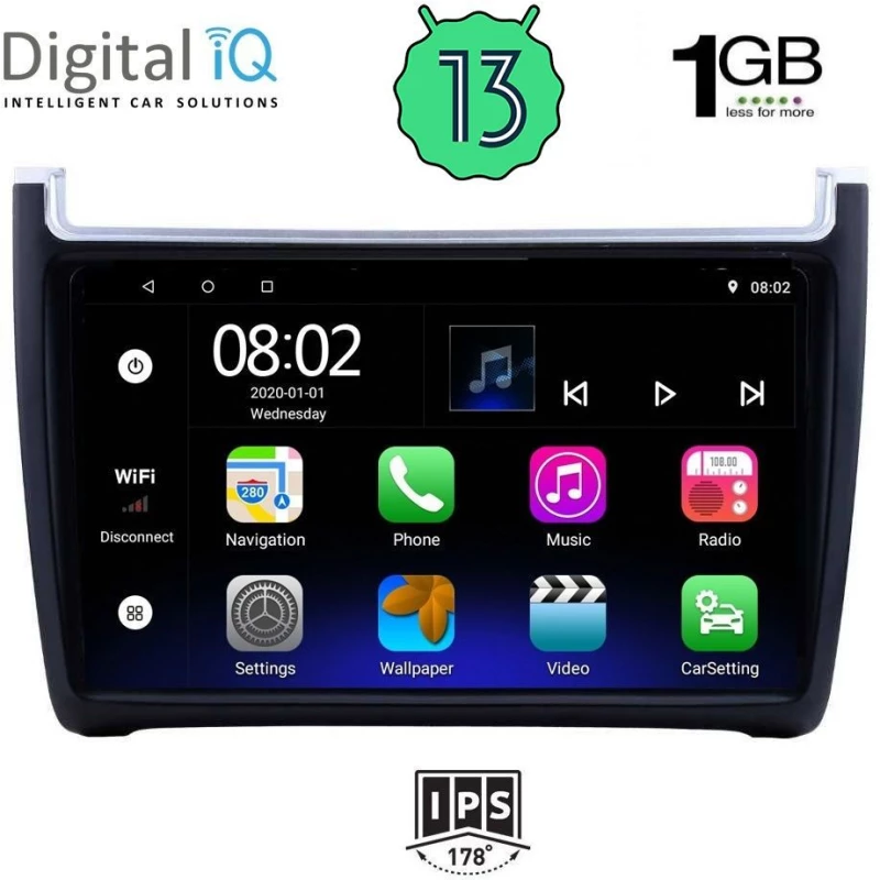 DIGITAL IQ RSA 1757_GPS (9inc) MULTIMEDIA TABLET OEM VW POLO mod. 2014-2017