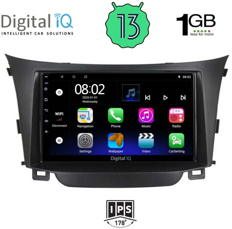 DIGITAL IQ RSA 1232_GPS (9inc) MULTIMEDIA TABLET OEM HYUNDAI i30  mod. 2012-2017