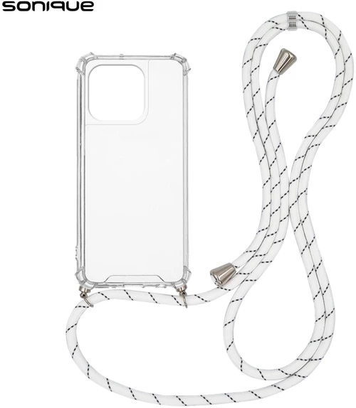 Θήκη Σιλικόνης με Κορδόνι Sonique Armor Clear Apple iPhone 15 Pro Rainbow Λευκό - Sonique - Rainbow Λευκό - iPhone 15 Pro