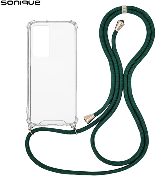 Θήκη Σιλικόνης με Κορδόνι Sonique Armor Clear Xiaomi Xiaomi 12T  / Xiaomi 12T Pro Πράσινο Σκούρο - Sonique - Πράσινο Σκούρο - Xiaomi 12T, Xiaomi 12T Pro