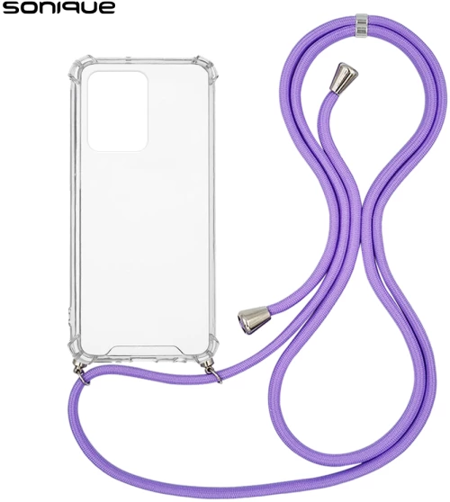 Θήκη Σιλικόνης με Κορδόνι Sonique Armor Clear Xiaomi Redmi Note 12 Pro 5G / Poco X5 Pro 5G Λιλά - Sonique - Λιλά - Poco X5 Pro 5G, Redmi Note 12 Pro 5G