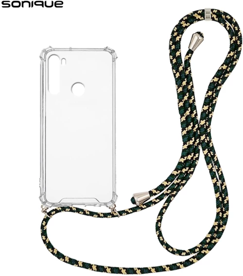 Θήκη Σιλικόνης με Κορδόνι Sonique Armor Clear Xiaomi Redmi Note 8T Rainbow Πράσινο - Sonique - Rainbow Πράσινο - Redmi Note 8T