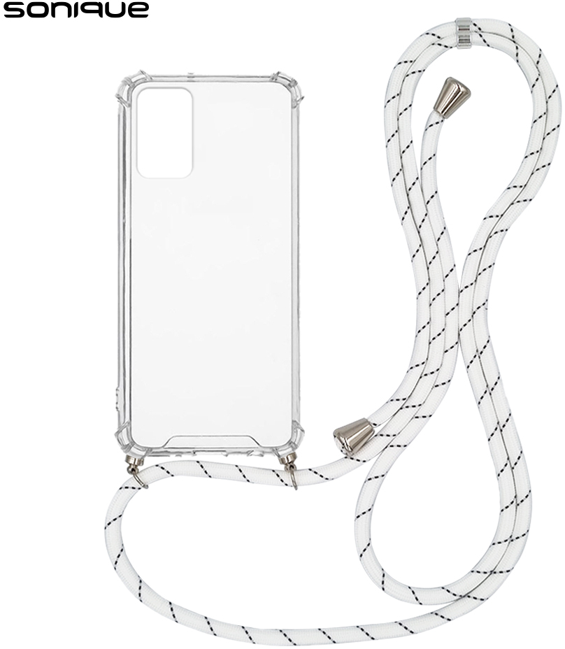 Θήκη Σιλικόνης με Κορδόνι Sonique Armor Clear Xiaomi Redmi Note 10 / Redmi Note 10s / Poco M5s Rainbow Λευκό - Sonique - Rainbow Λευκό - Poco M5s, Redmi Note 10, Redmi Note 10s