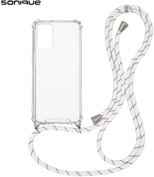 Θήκη Σιλικόνης με Κορδόνι Sonique Armor Clear Xiaomi Redmi Note 10 / Redmi Note 10s / Poco M5s Rainbow Λευκό - Sonique - Rainbow Λευκό - Poco M5s, Redmi Note 10, Redmi Note 10s