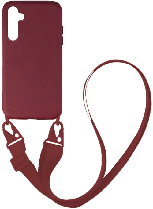 Θήκη CarryHang Liquid Silicone Strap Samsung Galaxy A34 5G Μπορντώ - My Colors - Μπορντώ - Galaxy A34 5G