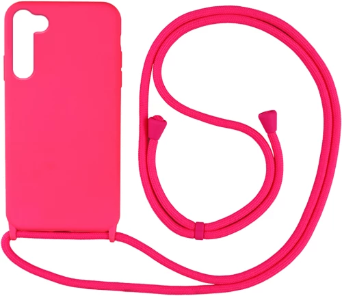 Θήκη Σιλικόνης με Κορδόνι CarryHang Samsung Galaxy S23 Φουξ - My Colors - Φουξ - Galaxy S23