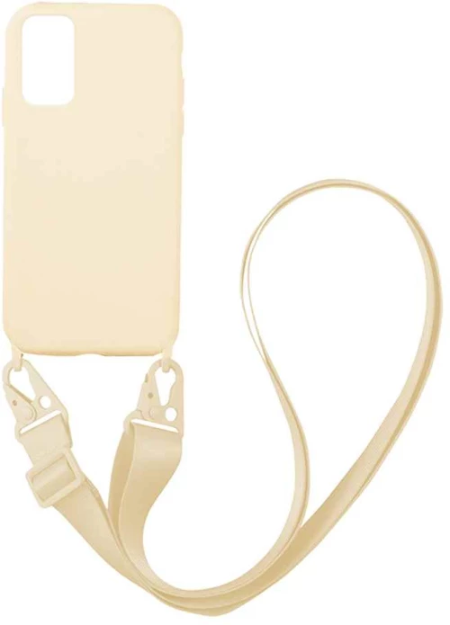 Θήκη CarryHang Liquid Silicone Strap Samsung Galaxy A03s Μπεζ - My Colors - Μπεζ - Galaxy A03s