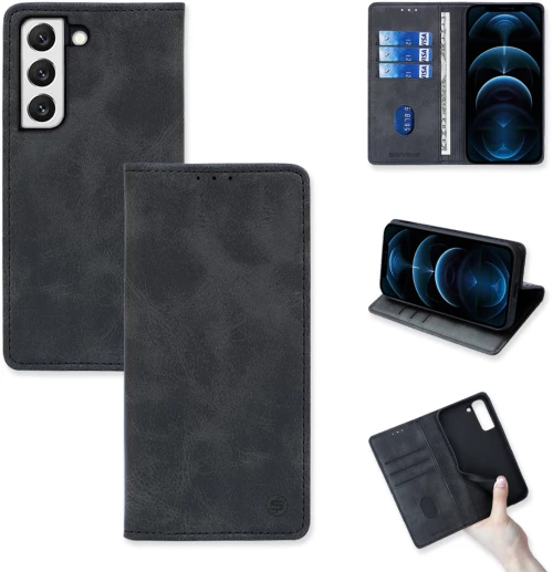 Θήκη Βιβλίο Vintage Magnet Book Sonique Samsung Galaxy S22 Plus Μαύρο - Sonique - Μαύρο - Galaxy S22 Plus