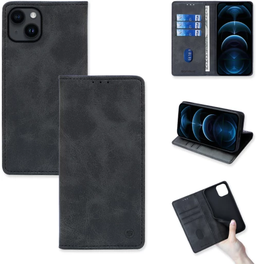Θήκη Βιβλίο Vintage Magnet Book Sonique Apple iPhone 14 Μαύρο - Sonique - Μαύρο - iPhone 14