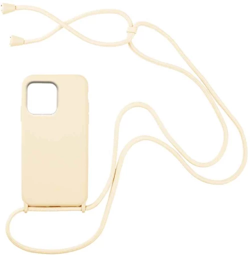 Θήκη Σιλικόνης με Κορδόνι CarryHang Apple iPhone 13 Pro Μπεζ - My Colors - Μπεζ - iPhone 13 Pro