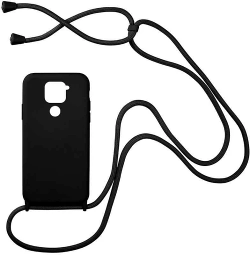 Θήκη Σιλικόνης με Κορδόνι CarryHang Xiaomi Redmi Note 9 Μαύρο - My Colors - Μαύρο - Redmi Note 9