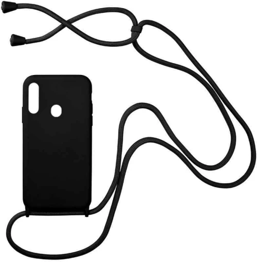 Θήκη Σιλικόνης με Κορδόνι CarryHang Samsung Galaxy A20s Μαύρο - My Colors - Μαύρο - Galaxy A20s