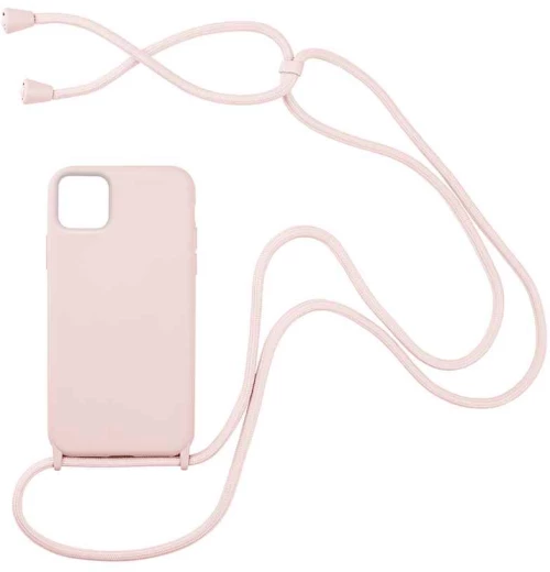 Θήκη Σιλικόνης με Κορδόνι CarryHang Apple iPhone 12 Pro Max Ροζ - My Colors - Ροζ - iPhone 12 Pro Max