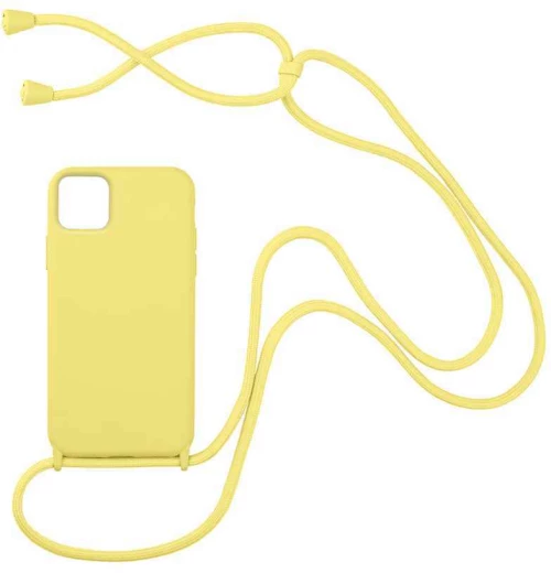 Θήκη Σιλικόνης με Κορδόνι CarryHang Apple iPhone 12 / iPhone 12 Pro Κίτρινο - My Colors - Κίτρινο - iPhone 12, iPhone 12 Pro