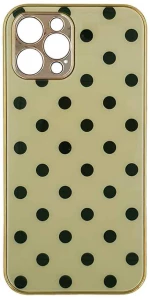 GKK Electroplate Glass Case Apple iPhone 12 Pro Max Πουά Μπεζ - GKK - Πουά Μπεζ - iPhone 12 Pro Max
