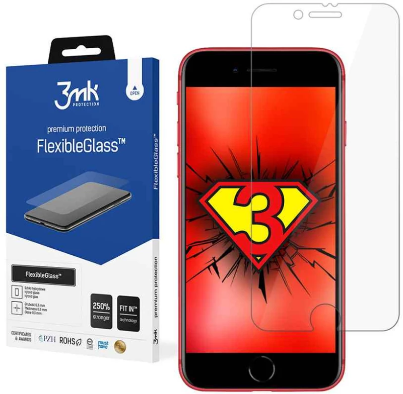 3MK Flexible Tempered Glass 7H Apple iPhone SE 2020 / iPhone SE 2022 - 3MK - iPhone SE 2020, iPhone SE 2022