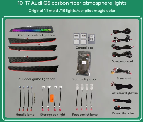 DIQ AMBIENT AUDI Q5 8R (Digital iQ Ambient Light Audi Q5 mod. 2010-2017, 18 Lights)