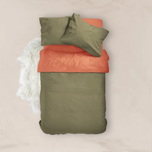 Παπλωματοθήκη Μονόχρωμη Solid Διπλή Borea Home Textiles - Καφέ-Μαύρο