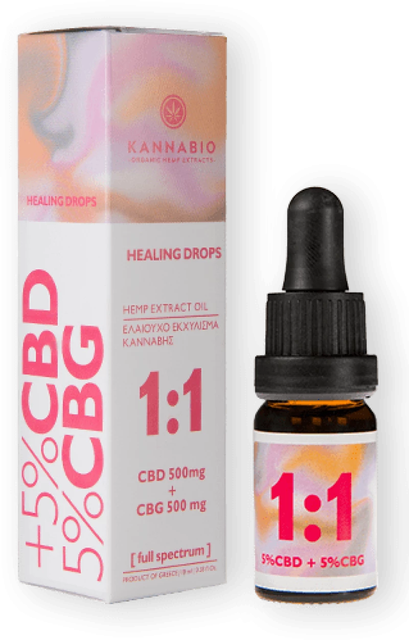 Kannabio - Healing Drops 1:1 - 500mg CBD/ 500mg CBG - 10ml