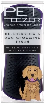 PET TEEZER deshedding purple/grey medium-large βούρτσα για σκύλους 1τμχ