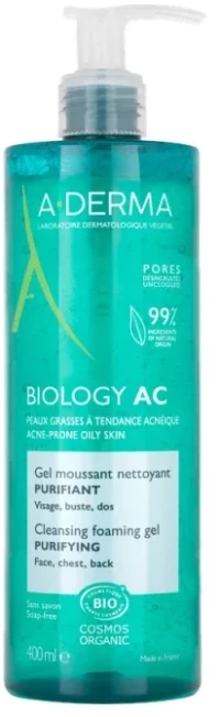 ADERMA biology ac cleansing foaming gel purifying 400ml