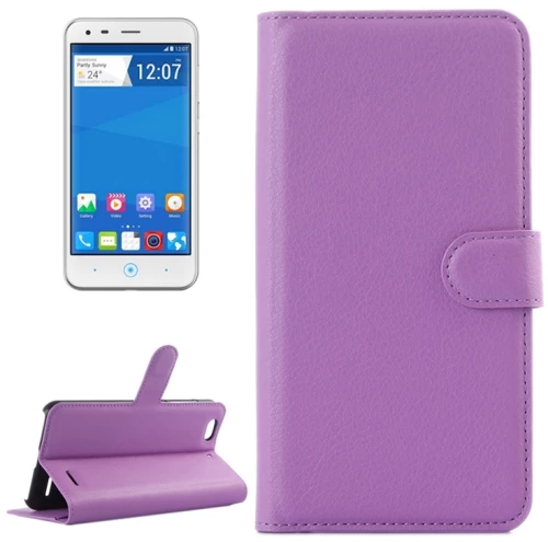 Horizontal Flip Solid color Leather Case with  Card Slots & Holder & Wallet for ZTE Blade S6 Lux(Purple) (OEM)