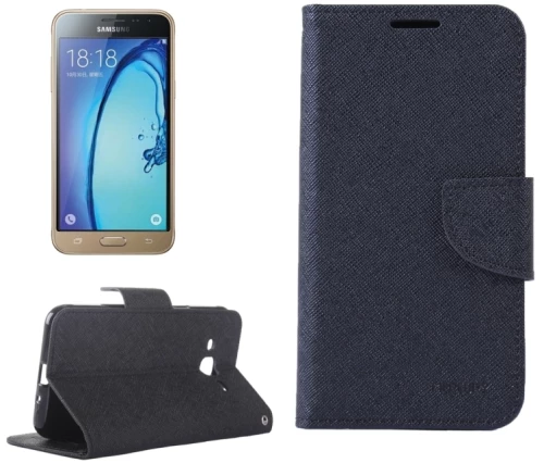 Color Matching Cross Texture Horizontal Flip Leather Case with Holder & Card Slots & Wallet for Galaxy J3 / J3109(Black) (OEM)