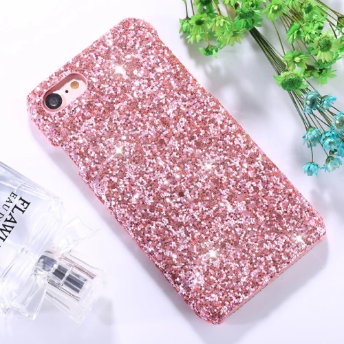 For iPhone SE 2020 & 8 & 7 Colorful Sequins Paste Protective Back Cover Case (Pink) (OEM)