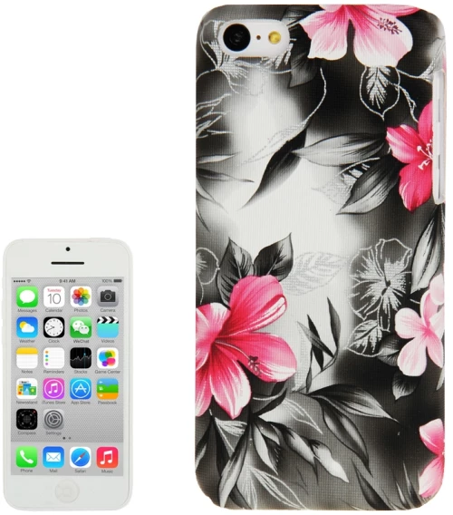 Palace Flower Pattern Skinning Plastic Case for iPhone 5C(Grey) (OEM)