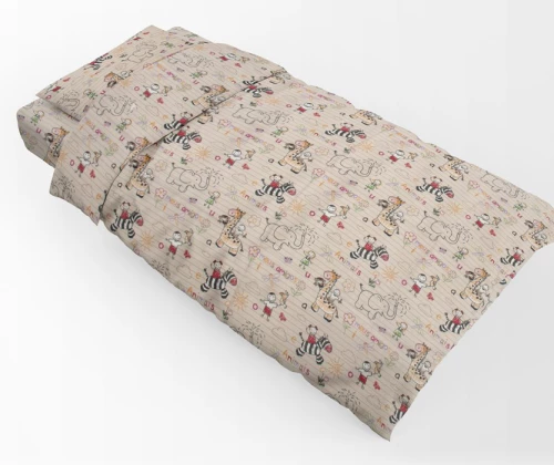 Παπλωματοθήκη Μονή 160x240 Φανελένια Africa 145 Beige Dimcol