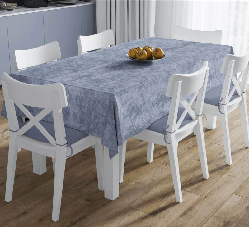 Τραπεζομάντηλο & Τραβέρσα Σετ 2 τμχ (140x140 & 40x140) Αλέκιαστα Panama Shadow Dark Blue Dimcol