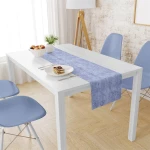 Τραπεζομάντηλο & Τραβέρσα Σετ 2 τμχ (140x140 & 40x140) Αλέκιαστα Panama Shadow Dark Blue Dimcol