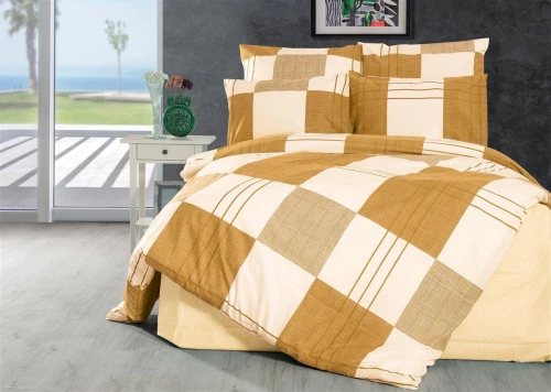 Σετ Σεντόνια Υπέρδιπλα (220x240) Κίρκη 437 Golden Beige DimCol