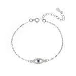 Βραχιόλι Senza Silver 925, ματάκι με ζιργκόν SSR2798SR