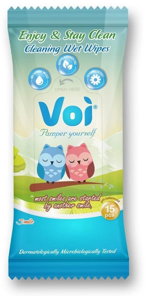 Voi Υγρά Μαντηλάκια Owl 15 Τμχ.