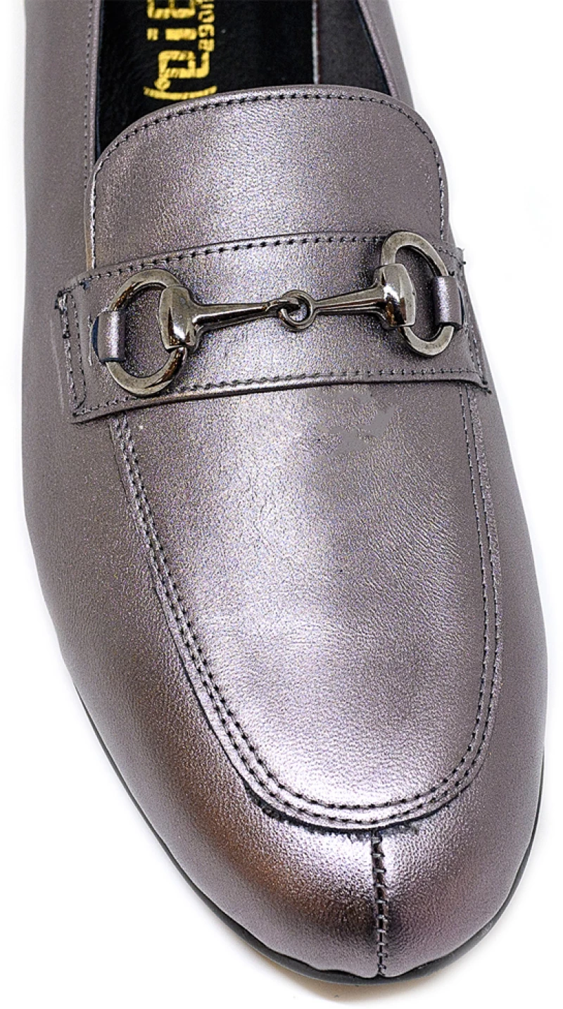 BigShoes GA1147-41 Δερμάτινο Μοκασίνι Ατσαλί