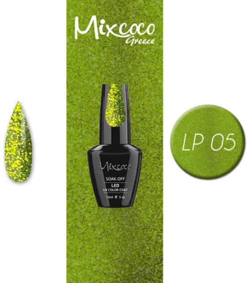 Mixcoco LP-05 Ημιμόνιμο Βερνίκι (Λαχανί Glitter) 15ml