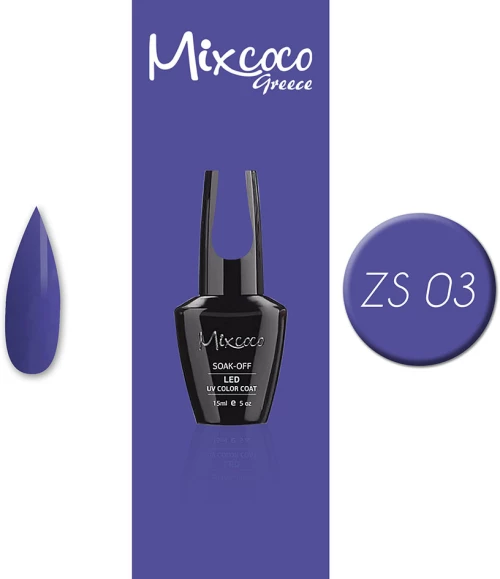 Mixcoco ZS-03 Ημιμόνιμο Βερνίκι Purple Flavor (Μπλε-Μωβ Ανοιχτό) 15ml