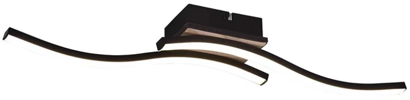 Φωτιστικό Οροφής RL Lighting Route R62472135 Μαύρο Ματ και Ξύλο MDF