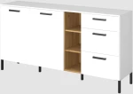 Μπουφές Santes Χρυσό Δρυς-Λευκό 180x42x92.5cm TO-SANT2D3SWH